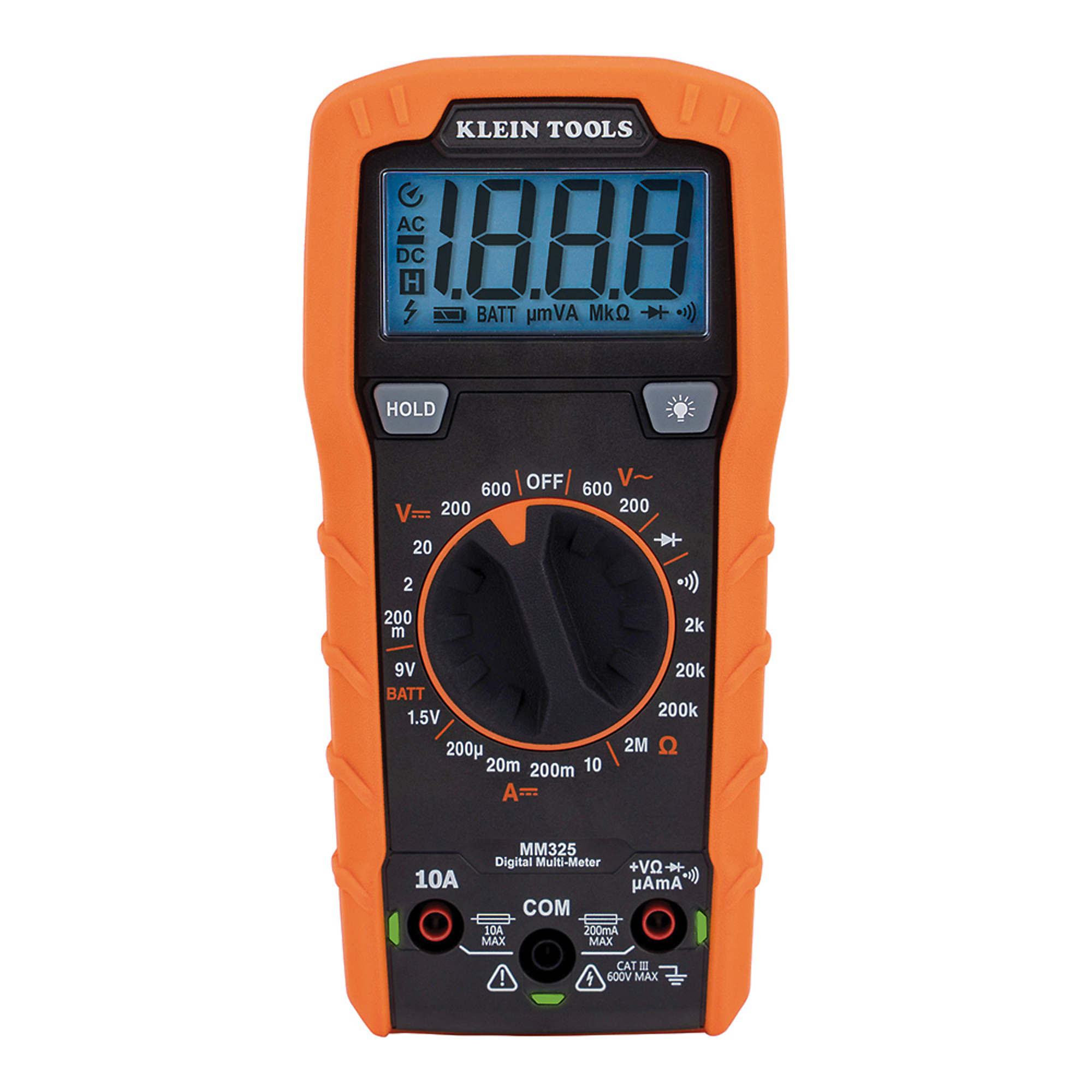 Klein Tools 600 Volt Digital Multimeter, Manual-Ranging, Model# MM325